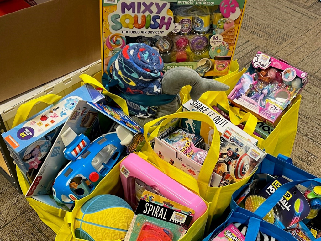 pile of courage store toy donations