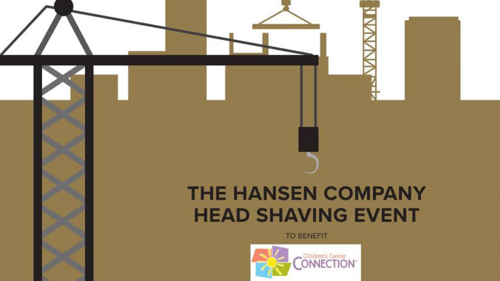 hansen company head shaving event graphic
