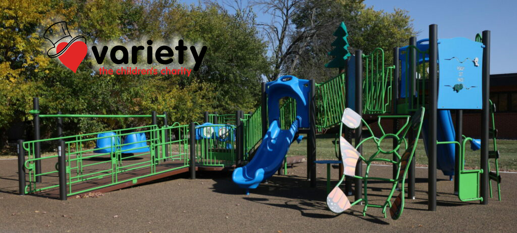 photo of playground with variety logo overhead