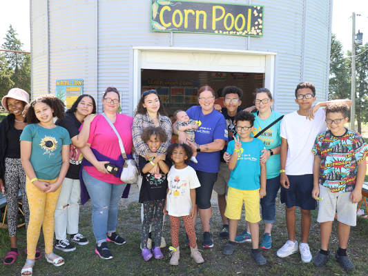 fall family outing group by corn pool